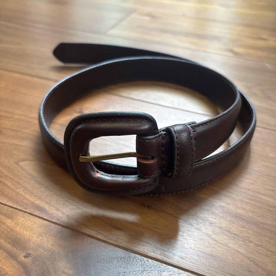 TODAYFUL ダークブラウン レザー スクエアバックル ベルト 8,500円