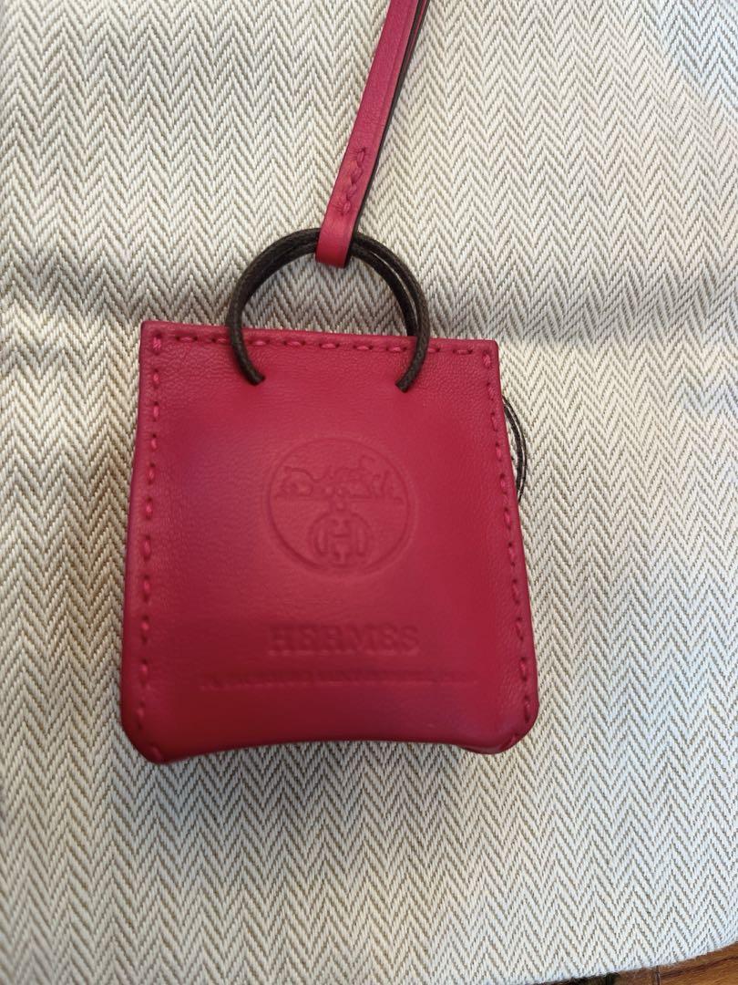 エルメスチャームサックオランジュ ピンク バッグチャーム 箱付き