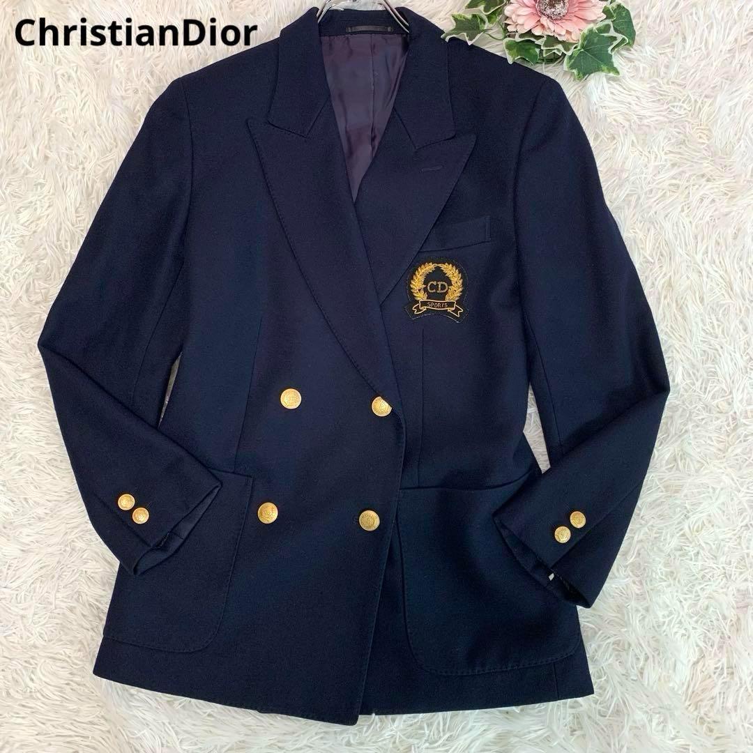 ChristianDior/クリスチャンディオール◆金ボタン/紺ブレ ジャケット