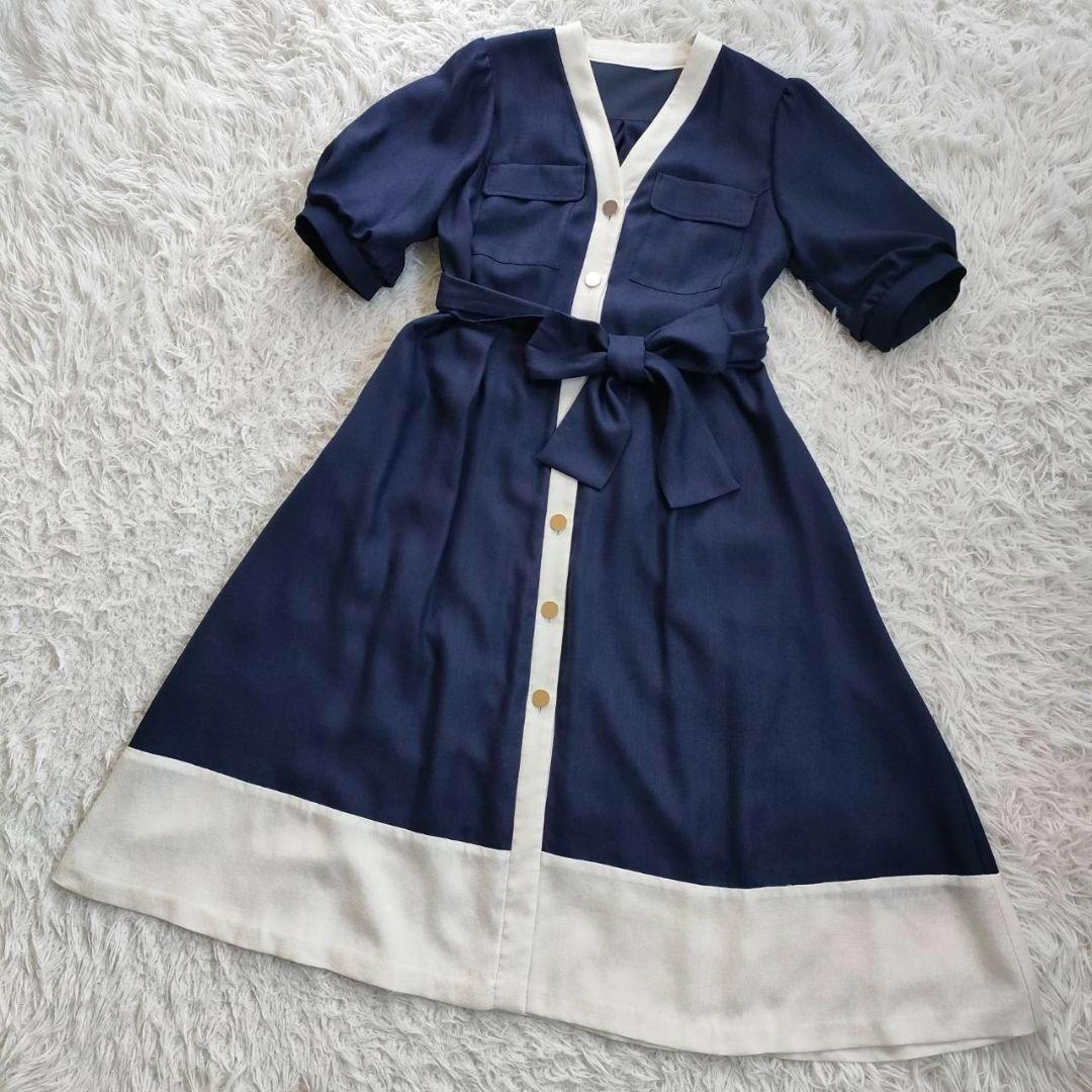 GRACE CLASSリネンタッチ　バイカラーワンピース　近年 リネンタッチバイカラーワンピース / GRACE CONTINENTAL | GRACE