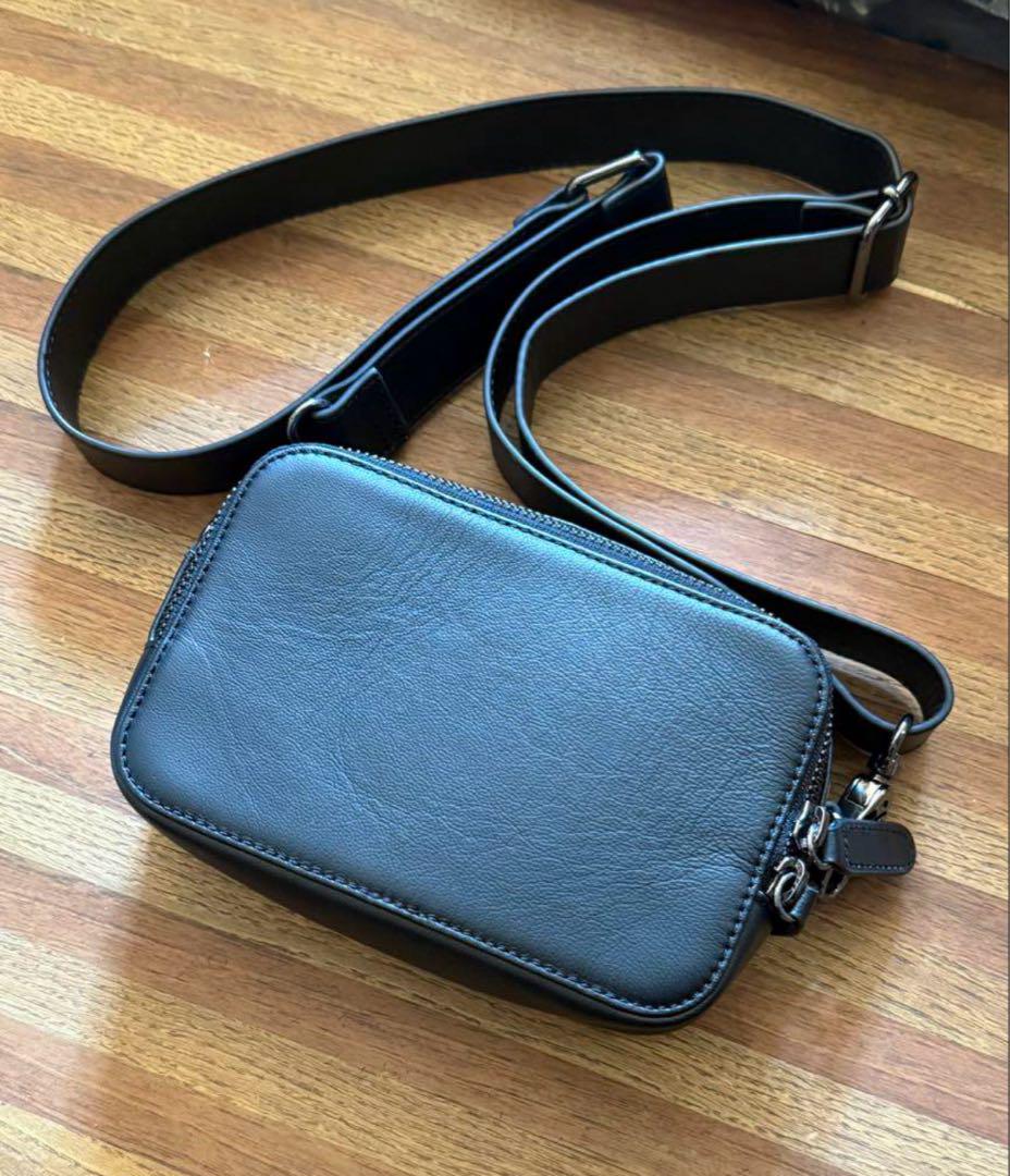 【美品】 ASOS DESIGN レザー クロス ボディー バッグ ブラック