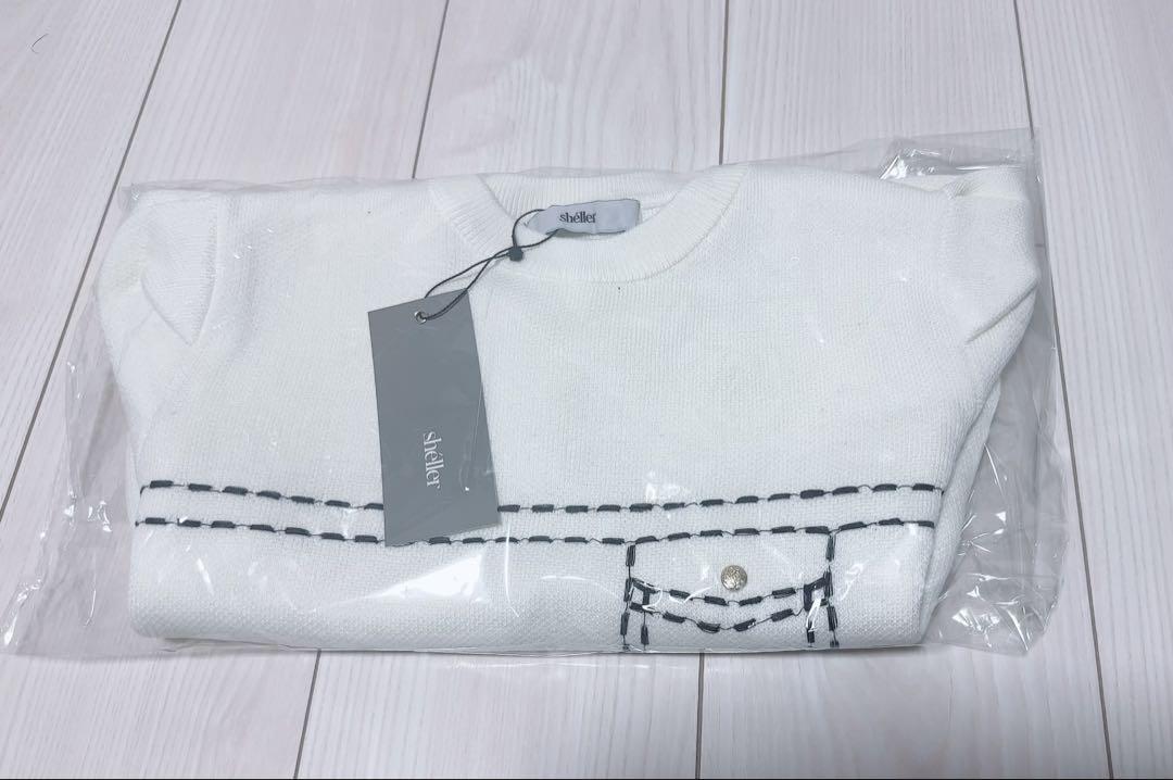 sheller】シェリエhalf sleeve stitch knittops