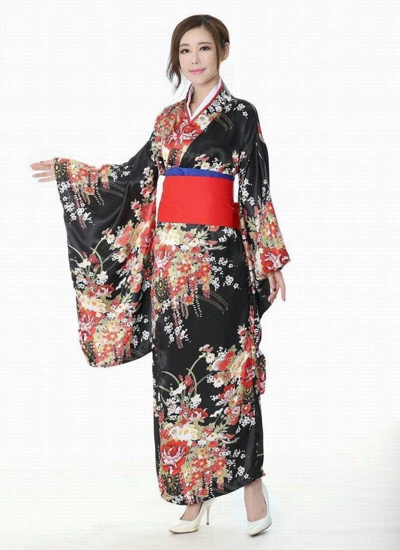 ロング丈 セクシー着物 ドレス　浴衣 コスプレ衣装 【3018】