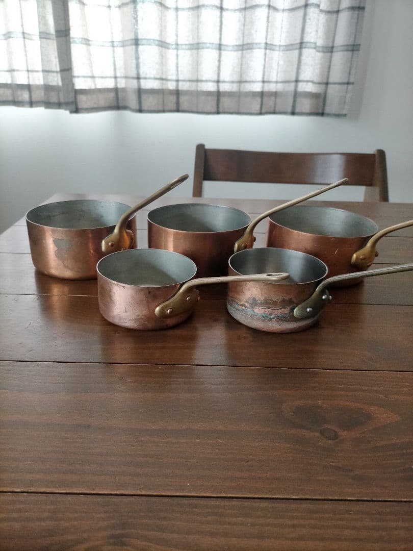 銅製片手鍋5点セット傷や汚れあり