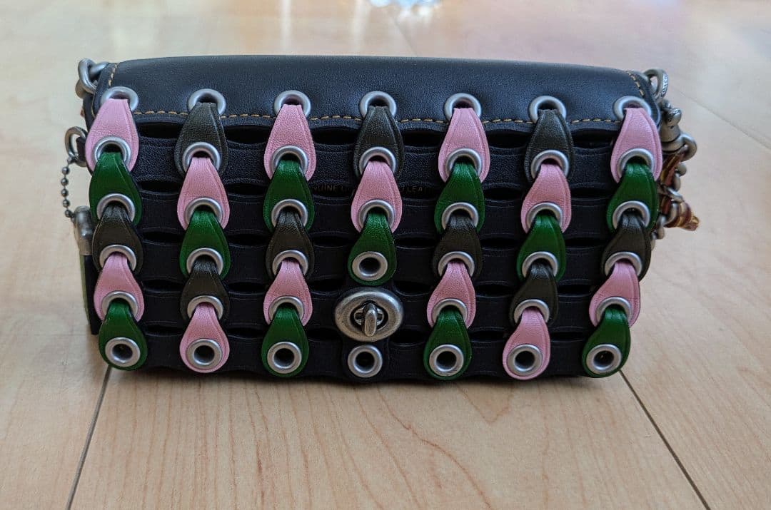 COACH　コーチ　ディンキアー カラーブロック リンク レザー　バッグ