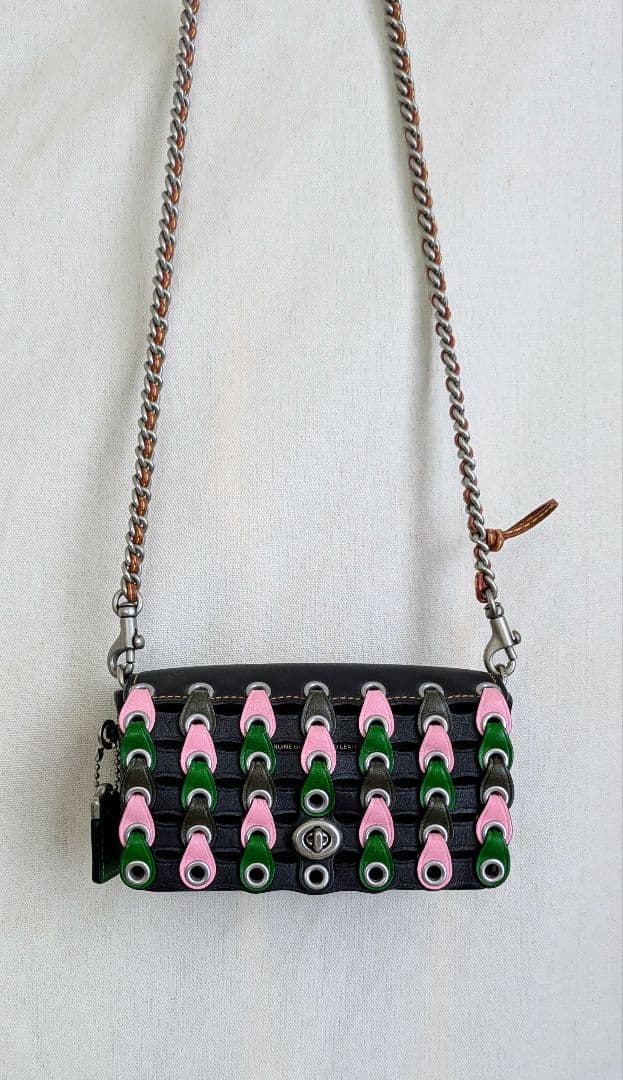 COACH　コーチ　ディンキアー カラーブロック リンク レザー　バッグ