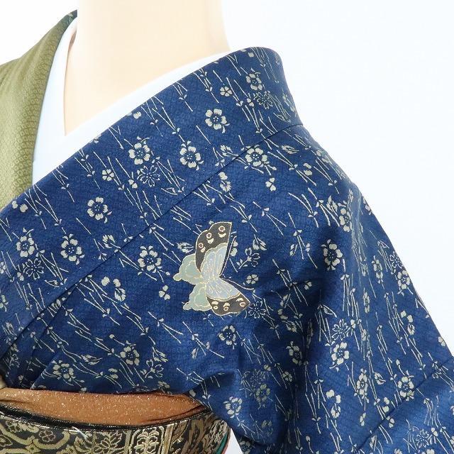 Y1455◇美品 正絹 袷『蝶×萩』訪問着 着物