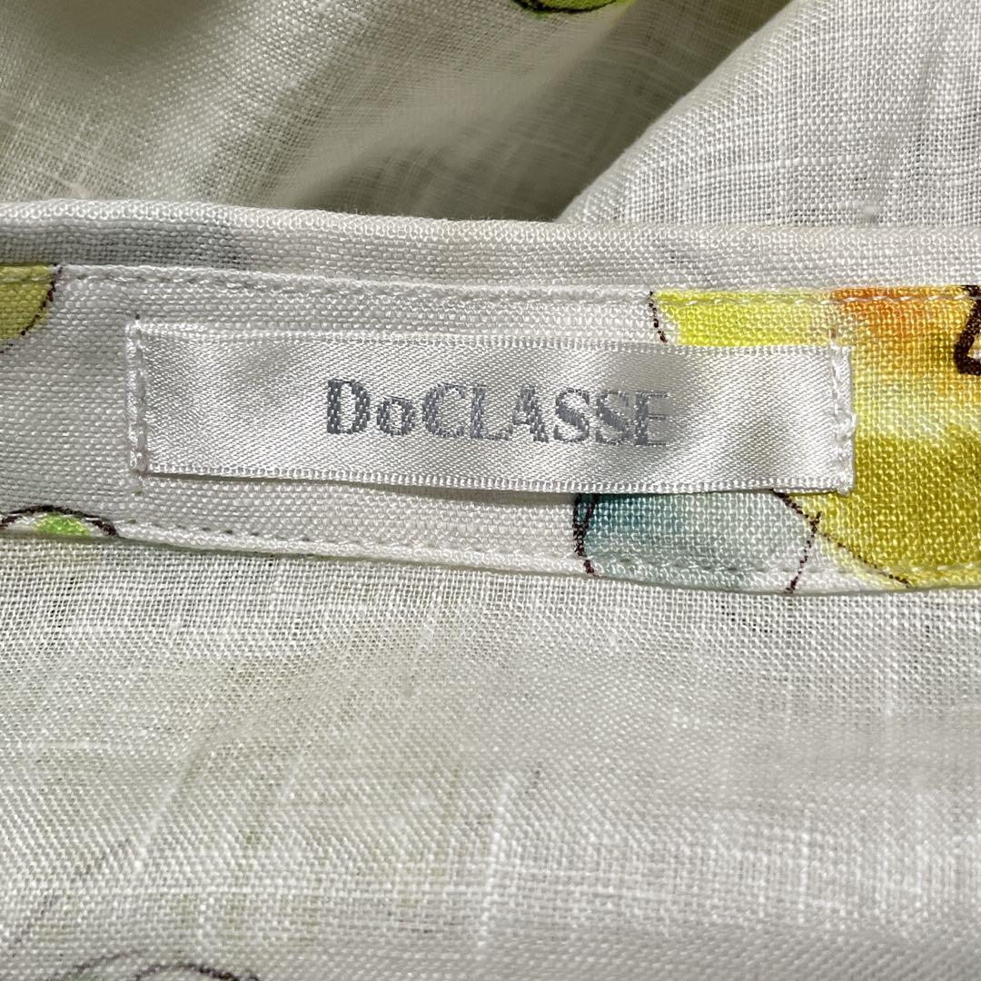 【未使用品】Do CLASSE 長袖リネンシャツ　ブラウス　花柄　リボン　ベルト
