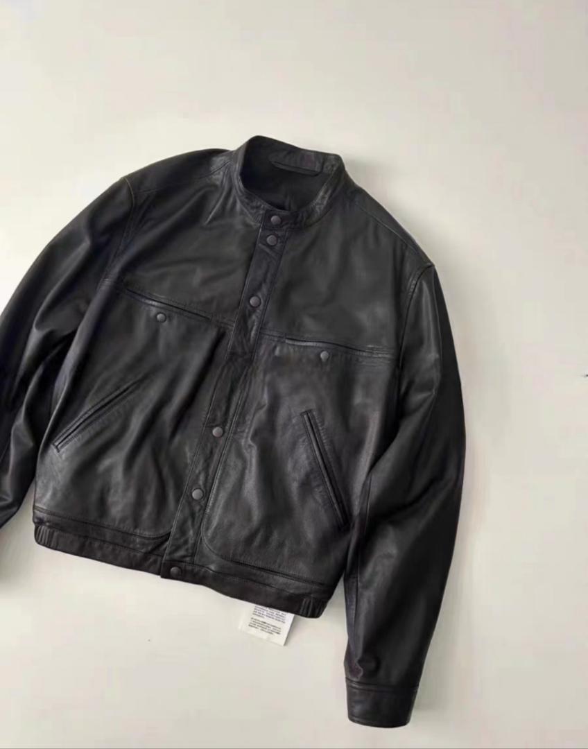Lemaire モーターサイクルブラックレザー ジャケット ライダースジャケット 55,000円