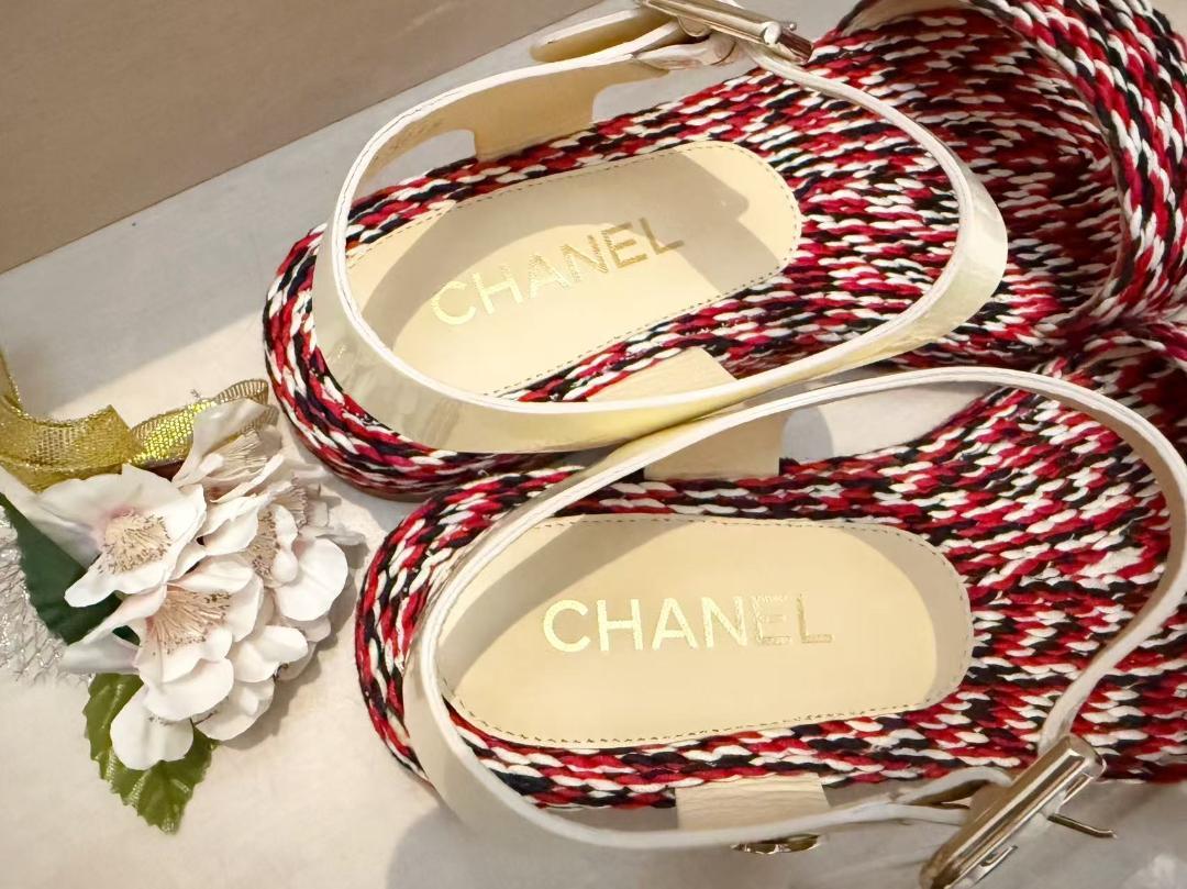 美品/CHANEL/シャネル/編み込み/エスパドリーユ/ココマーク