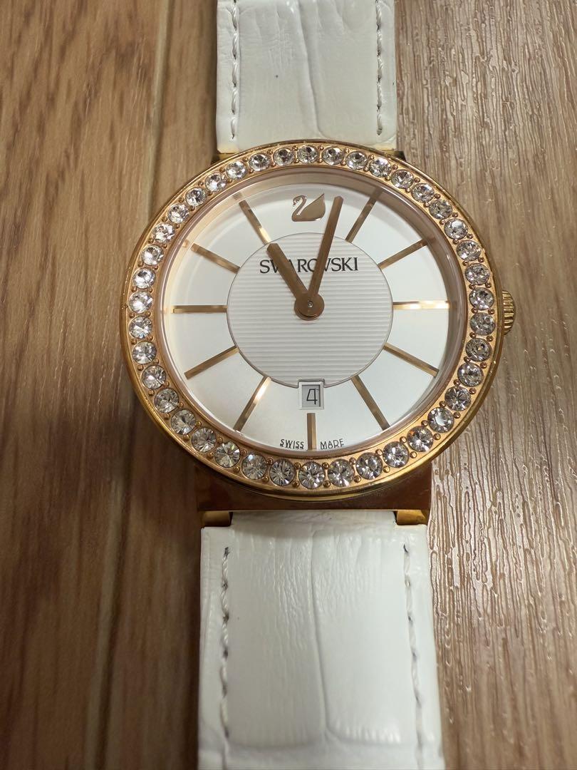Swarovski ホワイト レザー 腕時計 - 時計オンライン アウトレット