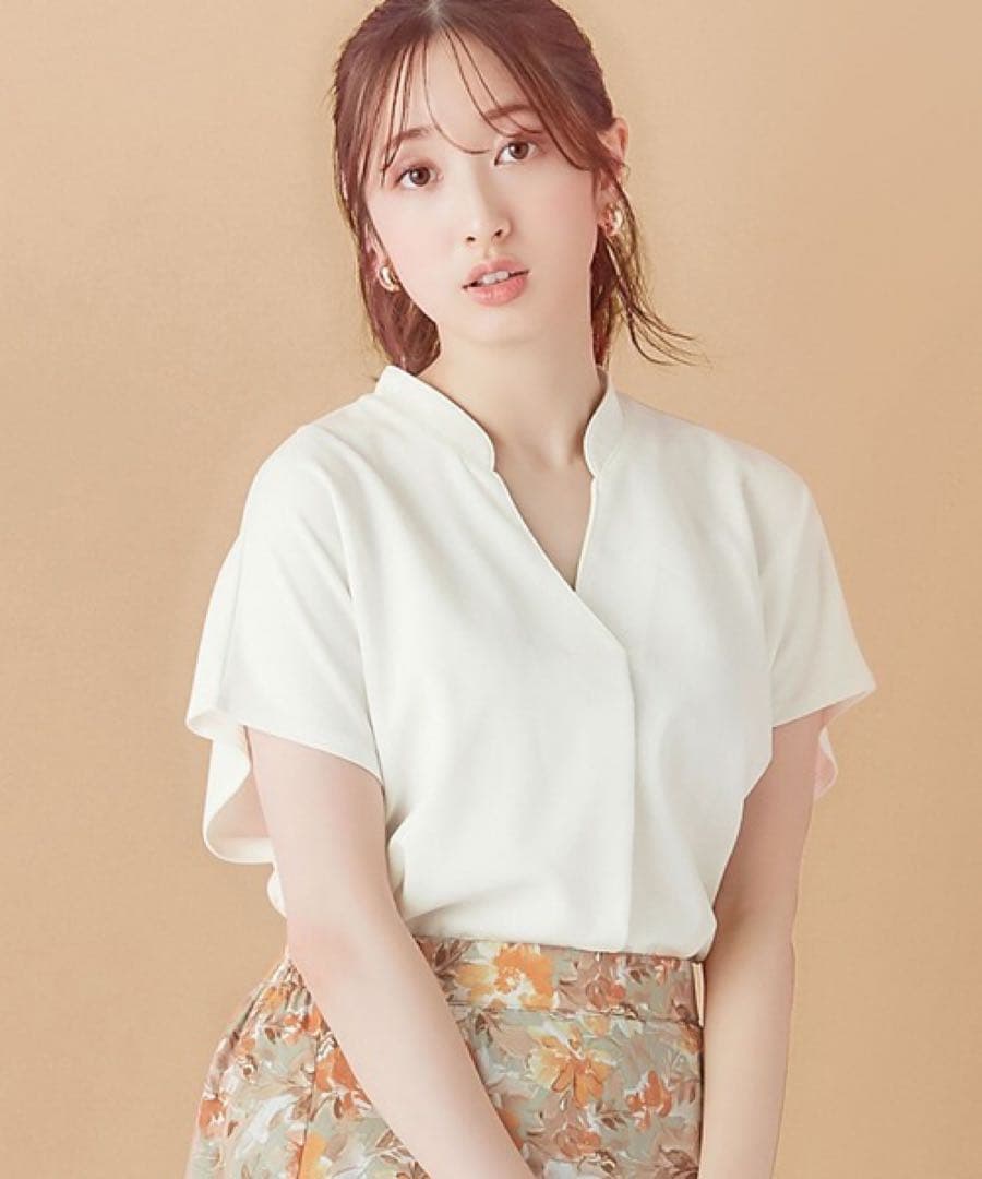 alotta スキッパーＴシャツブラウス　ホワイト