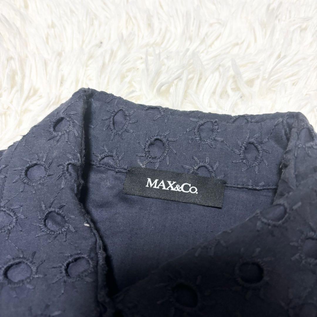 大きいサイズ マックスアンドコー 刺繍 シャツワンピース