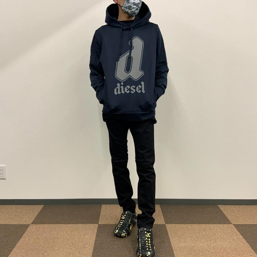 新品　ディーゼル　パーカー　BIGロゴ　XXL　ネイビー　A17095ラスト1点