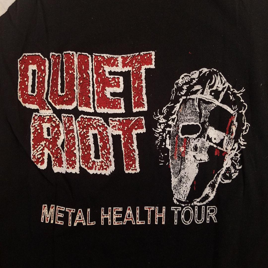 100%新品 80s クワイエットライオット ツアーラグランTシャツ パキスタン製 黒×白 M AWut0-m70689191304 国産超激安
