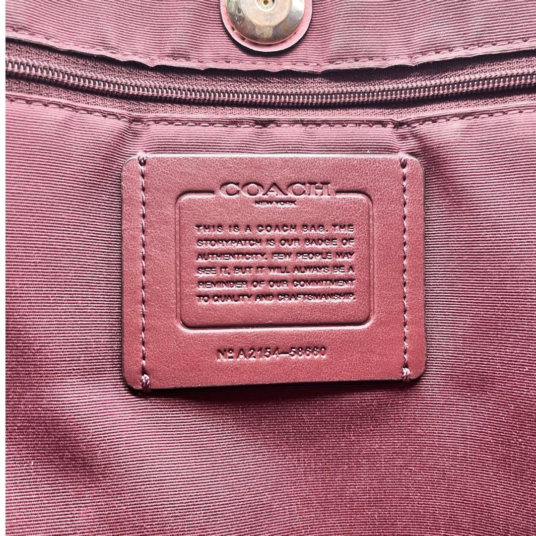 【COACH】コーチ マーケットトートバッグ レザー ピンク系 A4収納 ラメ COACH コーチ トートショルダーバッグ A4収納可レザーピンク