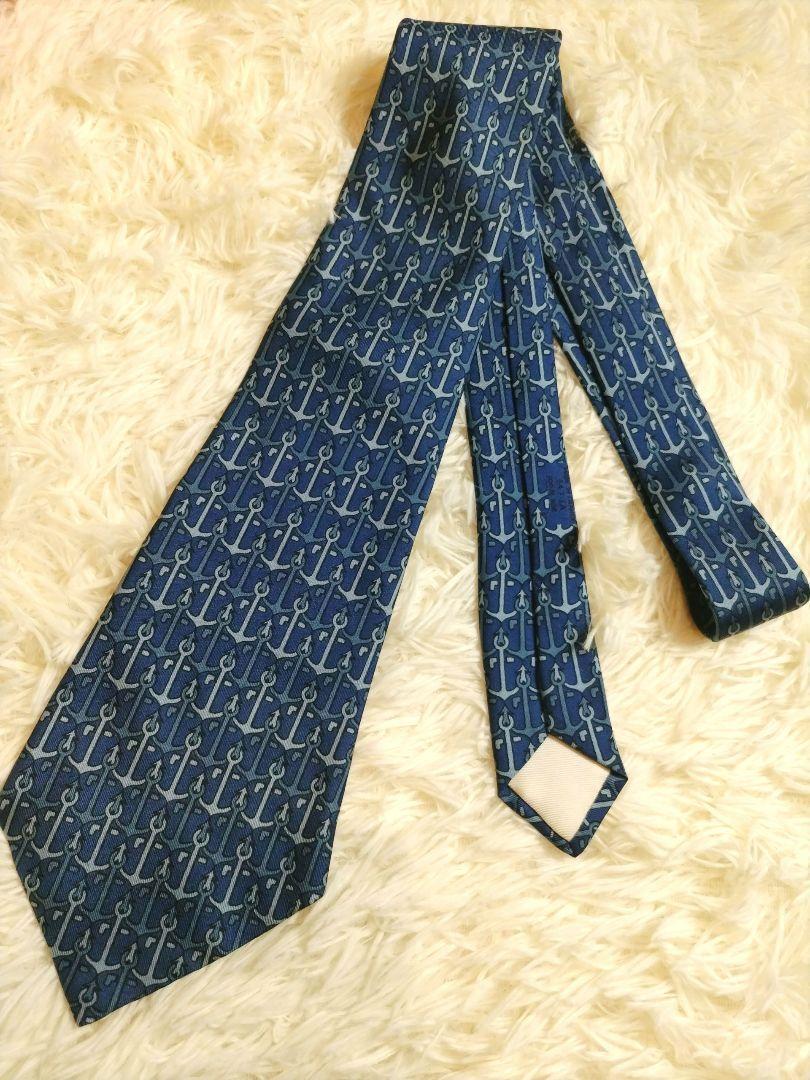 HERMES エルメス ネクタイ 図形 総柄 シルク100% フランス製