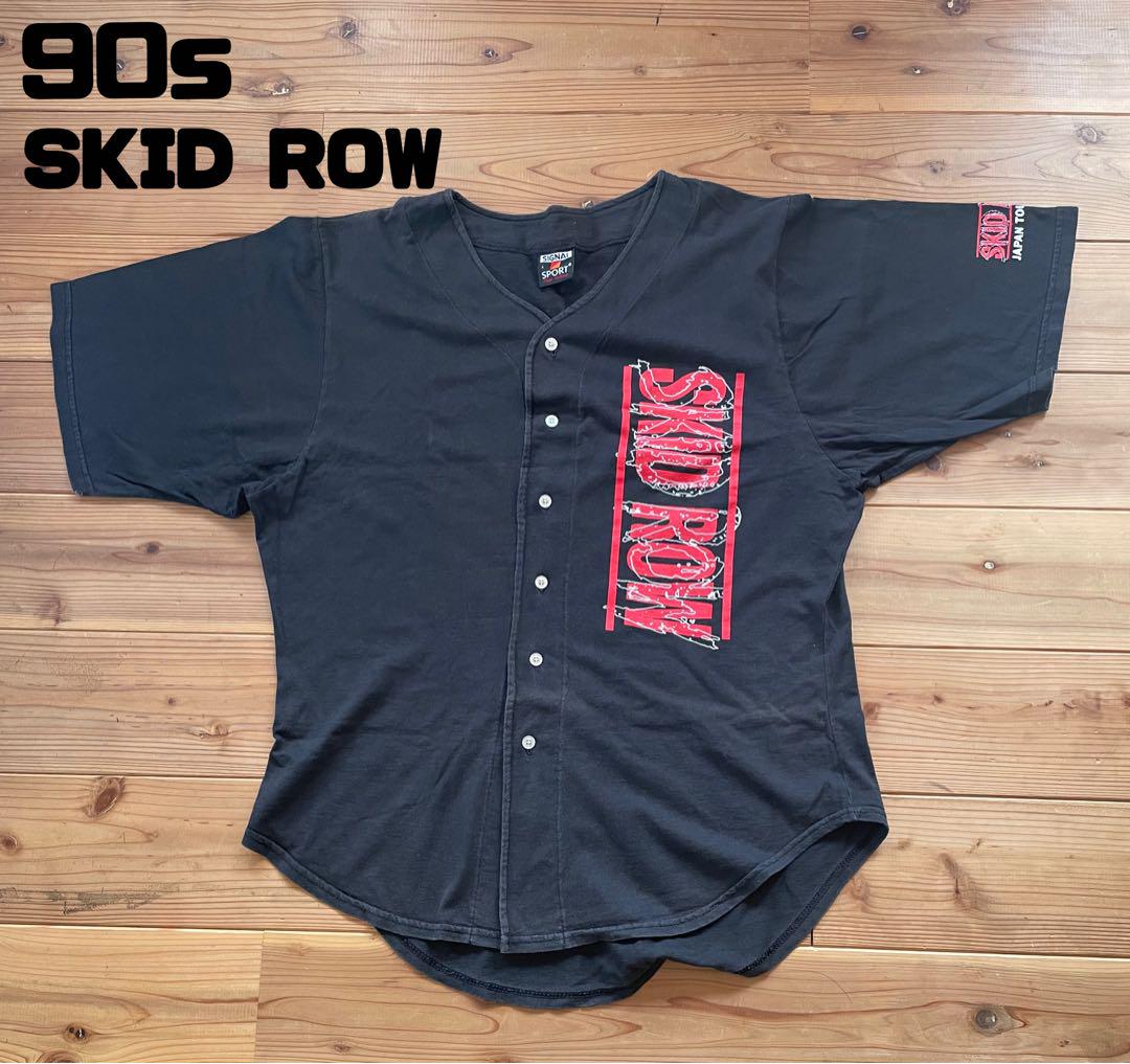 90s SKID ROW スキッドロウ バンドt ベースボールシャツ tシャツ