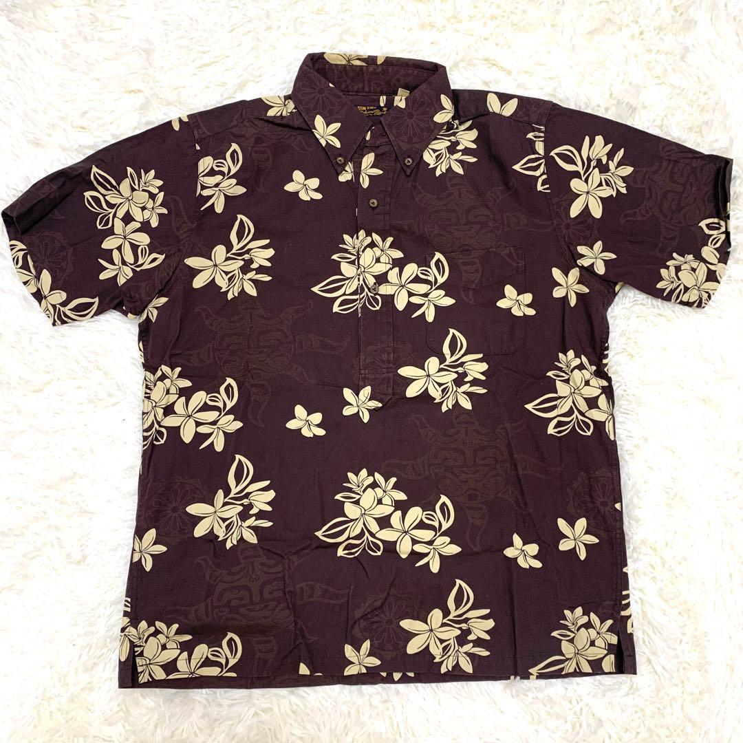 【ヴィテージ⭐︎】サンサーフ アロハ 半袖 プルオーバー シャツ プルメリア M