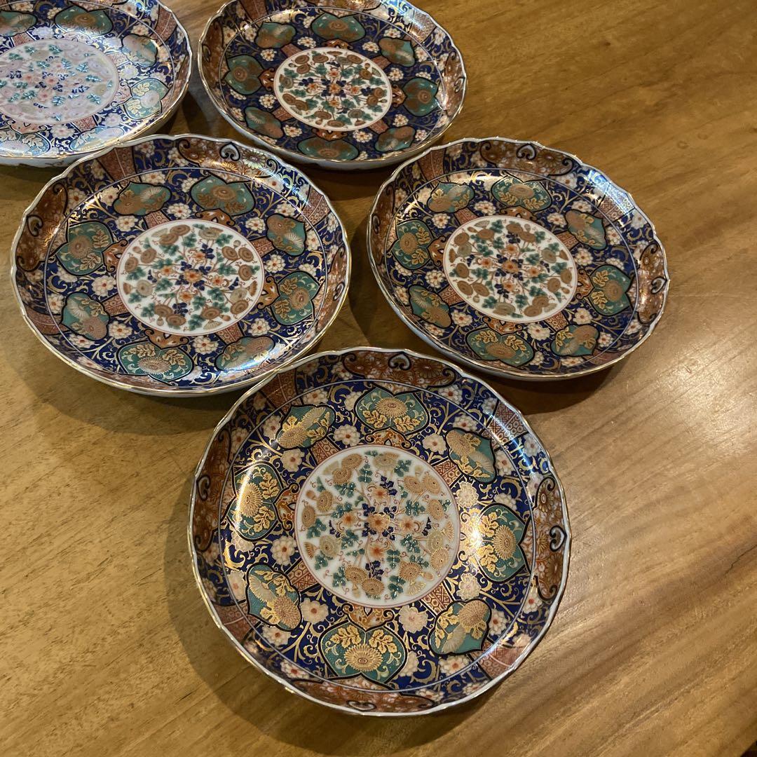 前畑陶器　庫山窯　金襴手　金彩菊紋　和皿揃　5枚セット　中皿　古伊万里　色絵 陣山窯 金襴手 金彩菊紋 和皿揃 5枚 中皿 古伊万里 色絵 - メルカリ