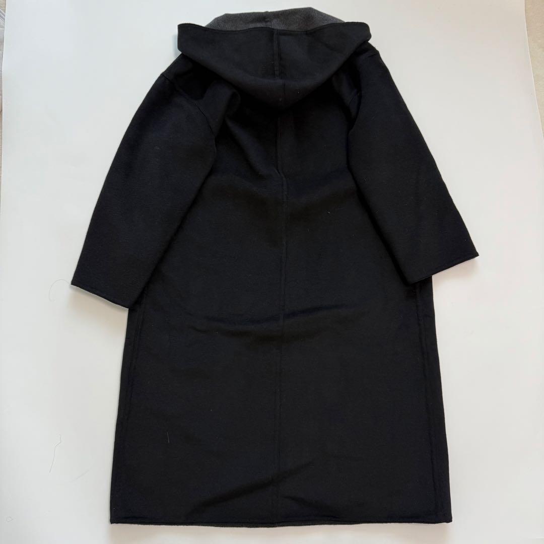【良品】アメリ　リバーコート　フード　ロングコート　ウール 良品】アメリ リバーコート フード ロングコート ウール