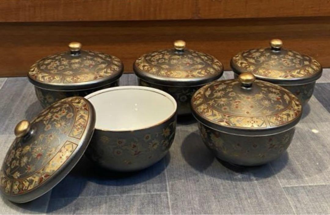 N1936 煎茶揃 瑞陶 湯呑み 5客入り 木箱入り