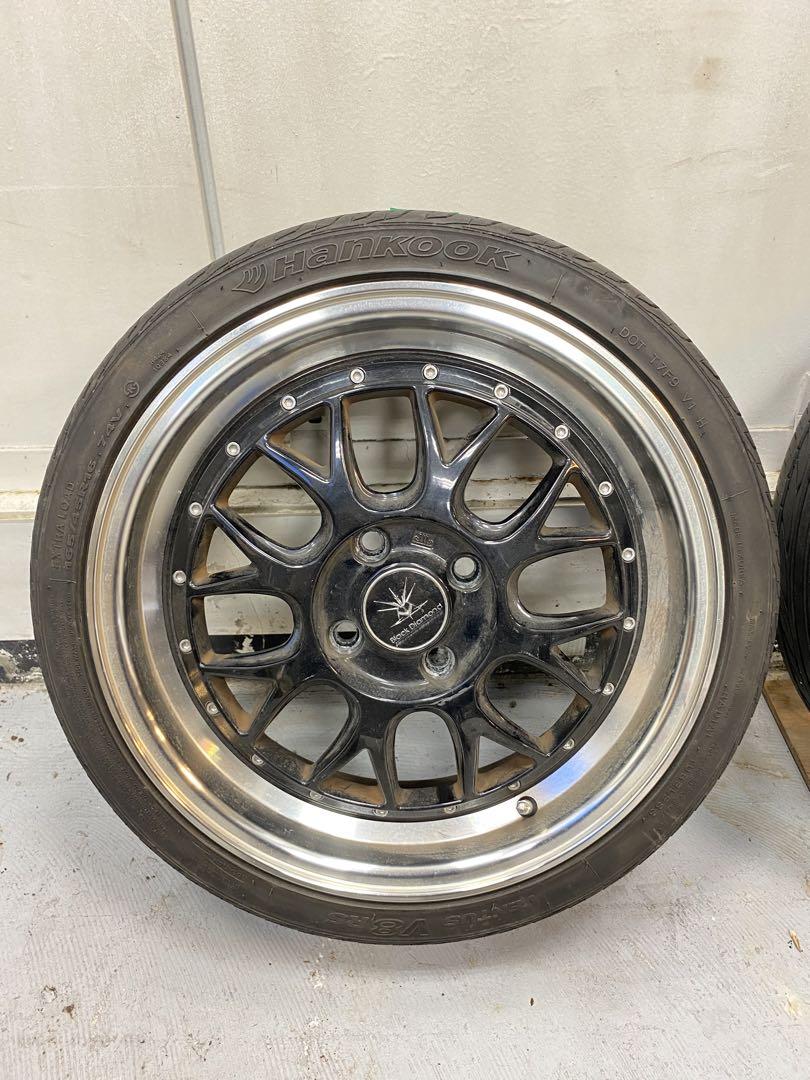 ブラックダイヤモンドホイールタイヤセット165/45R16インチ  5 1/2J