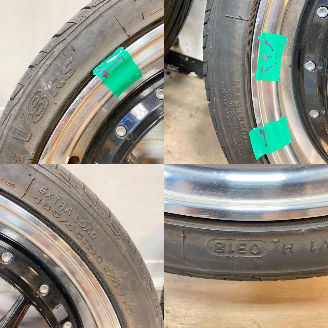 ブラックダイヤモンドホイールタイヤセット165/45R16インチ  5 1/2J
