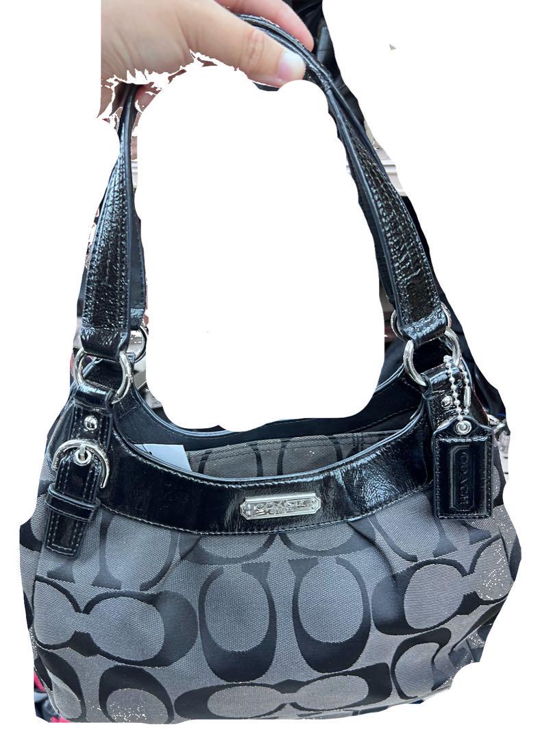 初売りセール Coach メルカリ - グレー/ブラック ハンドバッグ ロゴ柄 バッグ