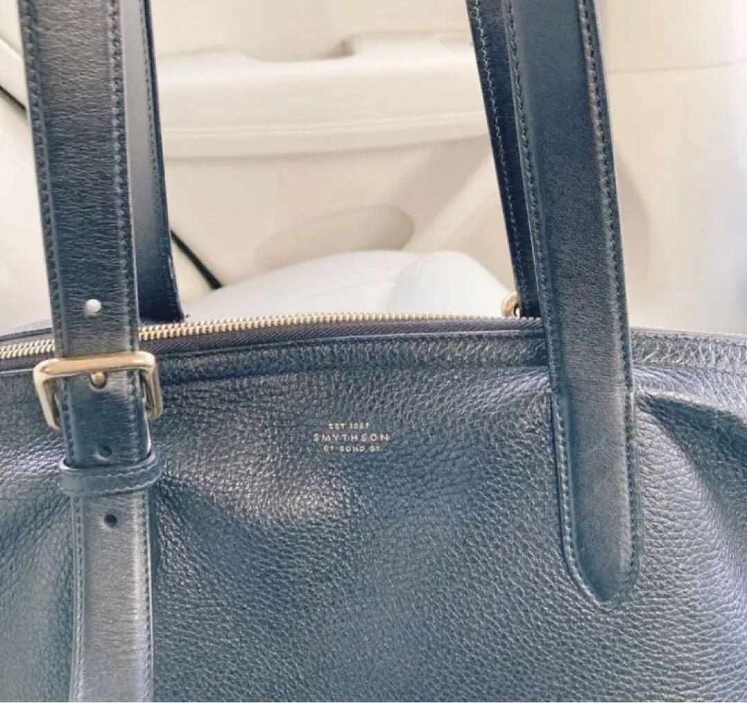 専用 スマイソン Smythson トートバッグ ブラック黒
