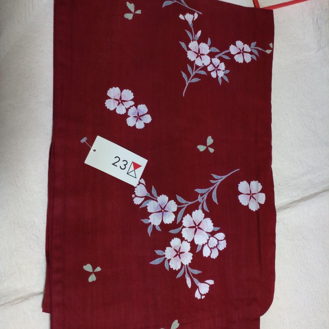 【完売品】浴衣　新品　未使用　赤花柄 23区 なでしこ柄 赤 浴衣 新品未使用 - メルカリ