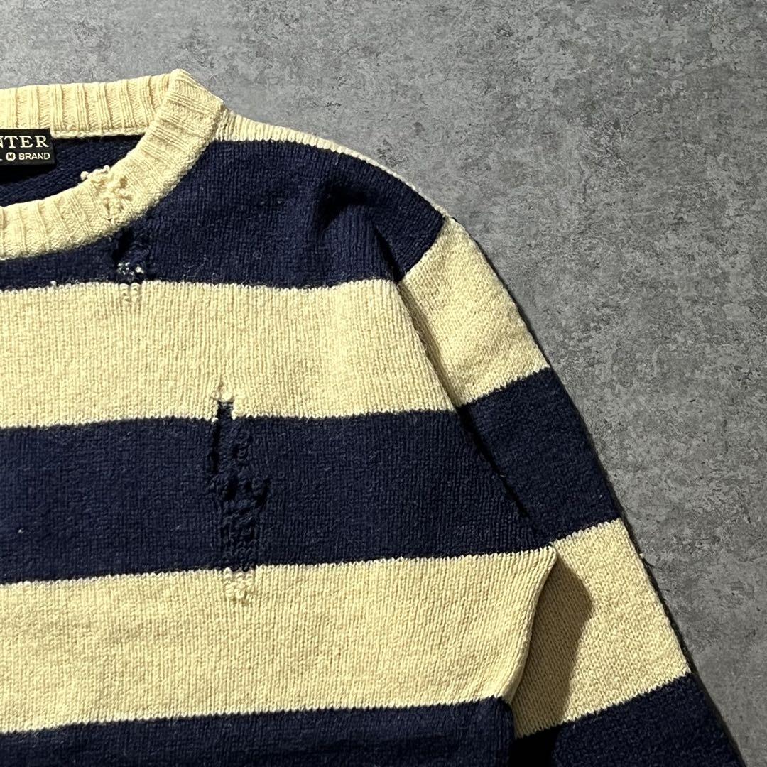 【即日発送・ボロ古着】90s古着　ポインター　グランジ　ボーダーニット　M