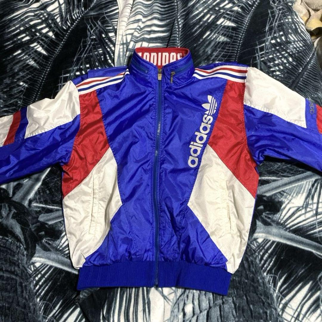 90s ヴィンテージ adidas ナイロン ジャージ トップ デサント期