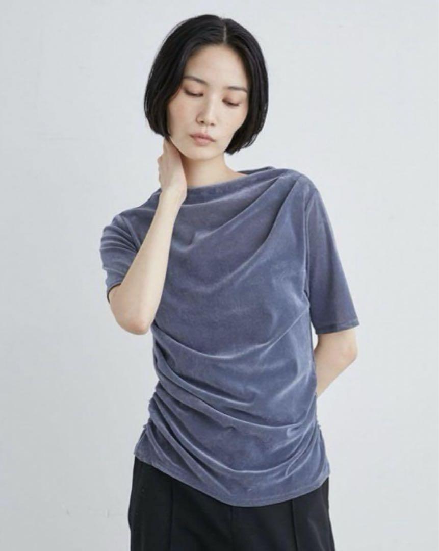 MIESROHE フロッキーチュール半袖トップス