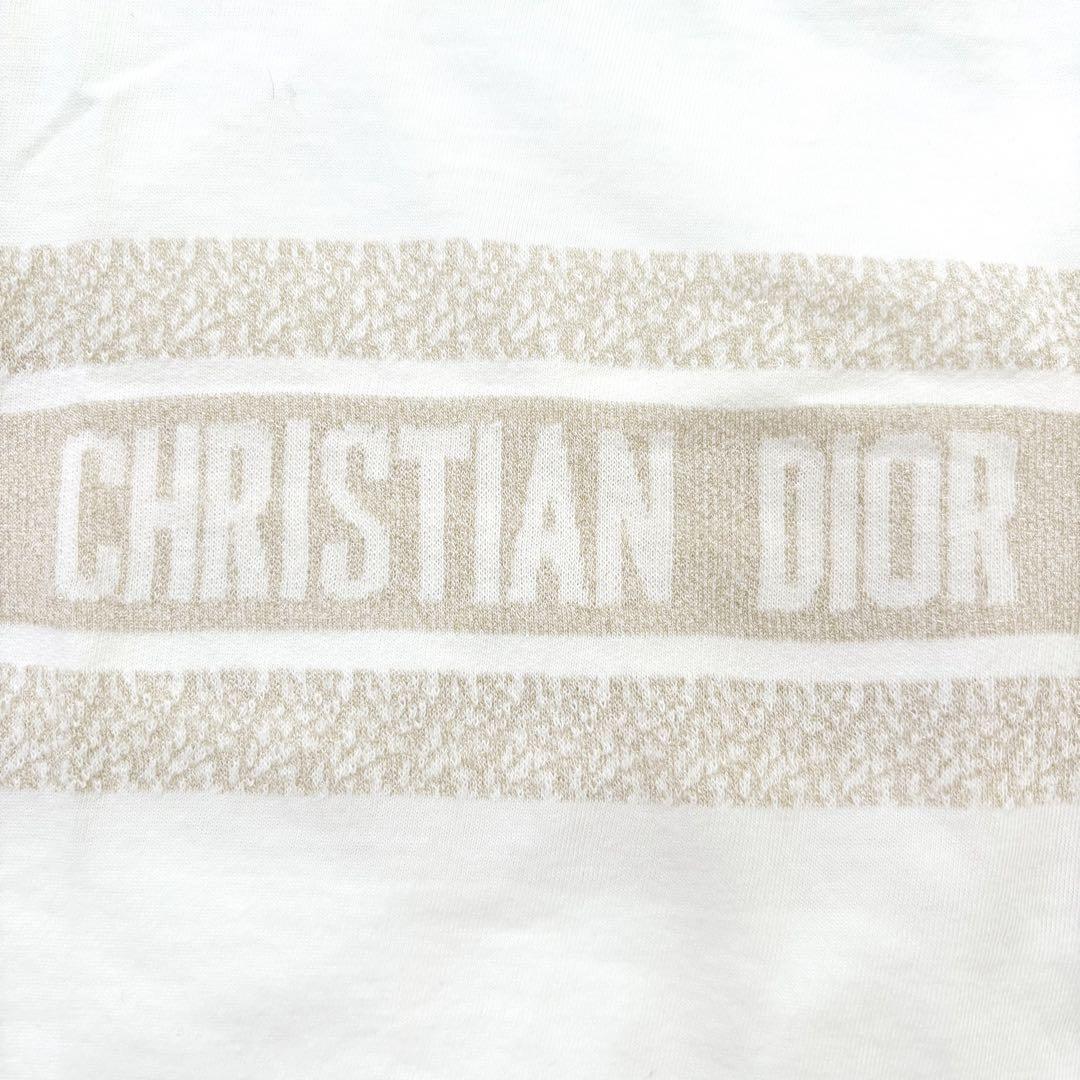 Christian Dior Tシャツ 半袖 アイボリー ジャガードロゴ ラメ