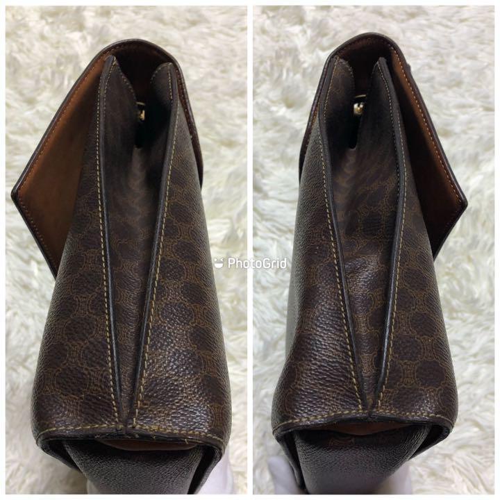 CELINE セリーヌ マカダム柄 レザー ハンドバッグ トリオンフ CELINE セリーヌ マカダム柄 レザー ハンドバッグ トリオンフ