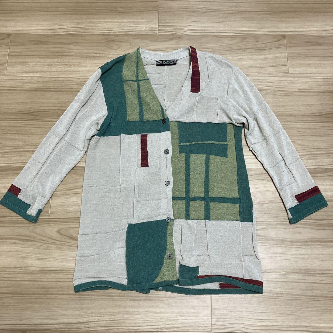 美品✨M.&KYOKO 佐藤繊維 カーディガン カーキ色