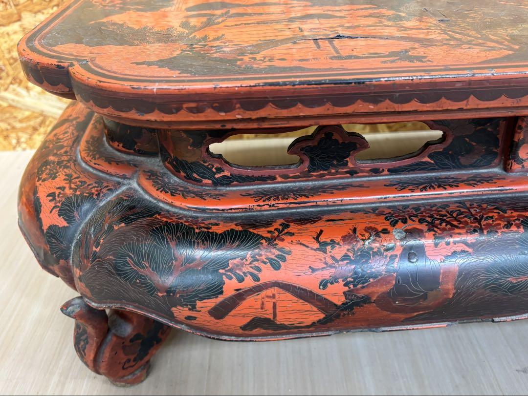 【飾り台 / 花台】中国絵図 机 骨董品 希少品 華道 茶道 飾り台 / 花台】中国絵図 机 骨董品 希少品 華道 茶道 - メルカリ