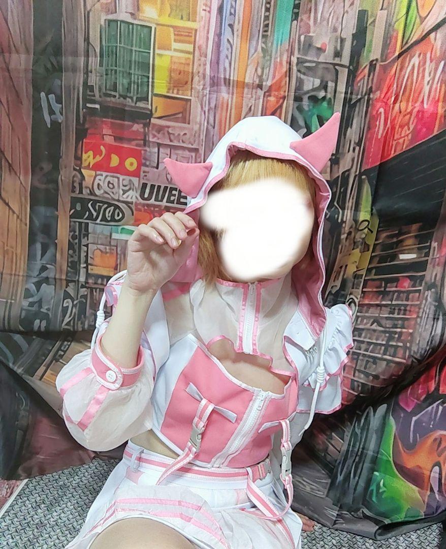 悪魔耳フード付き サイバー コスプレ衣装
