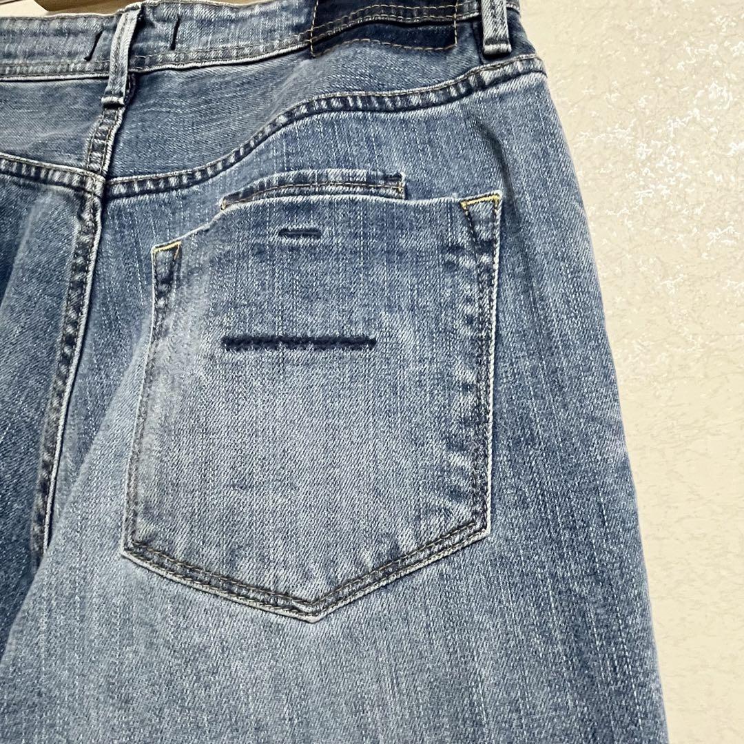 YANUK ヤヌーク　リメイク ブーツカットデニムパンツ　レディース　ブルー
