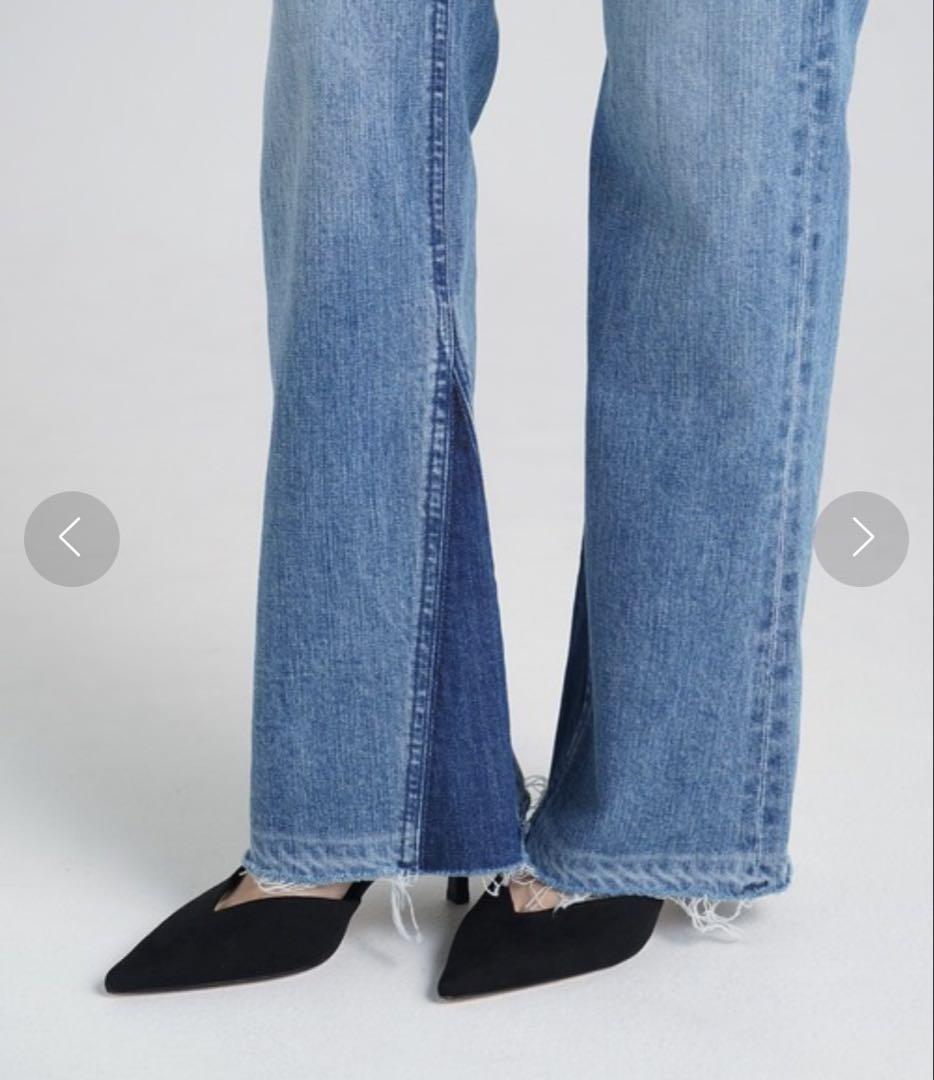 YANUK ヤヌーク　リメイク ブーツカットデニムパンツ　レディース　ブルー
