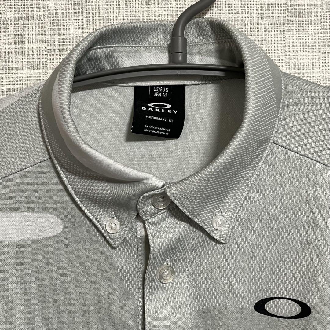 Oakley - OAKLEY ポロシャツ モノクロカモ柄 ボタンダウン
