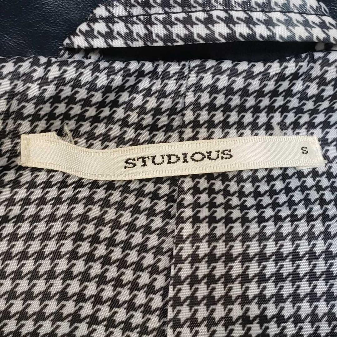 85%OFF!】【85%OFF!】濃紺 STUDIOUS シングル ライダース 千鳥格子 羊