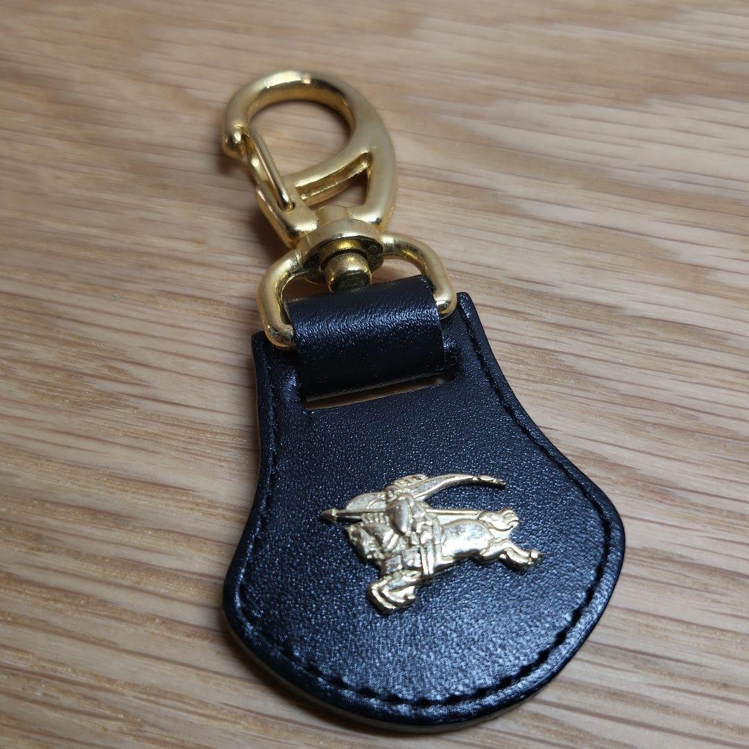 Burberry バーバリー ホースロゴレザーキーリング キーホルダー ブラック