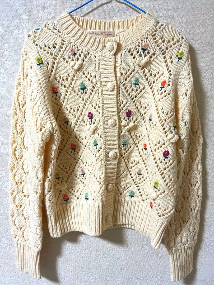 ニットカーディガン ドットアンドストライプスチャイルドウーマン