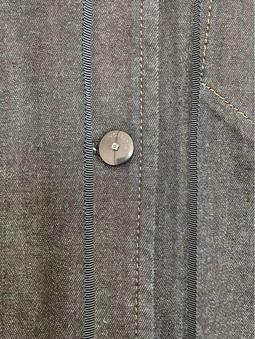 インゲボルグ ブラックデニム ロングコート ロングジャケット L 画像11