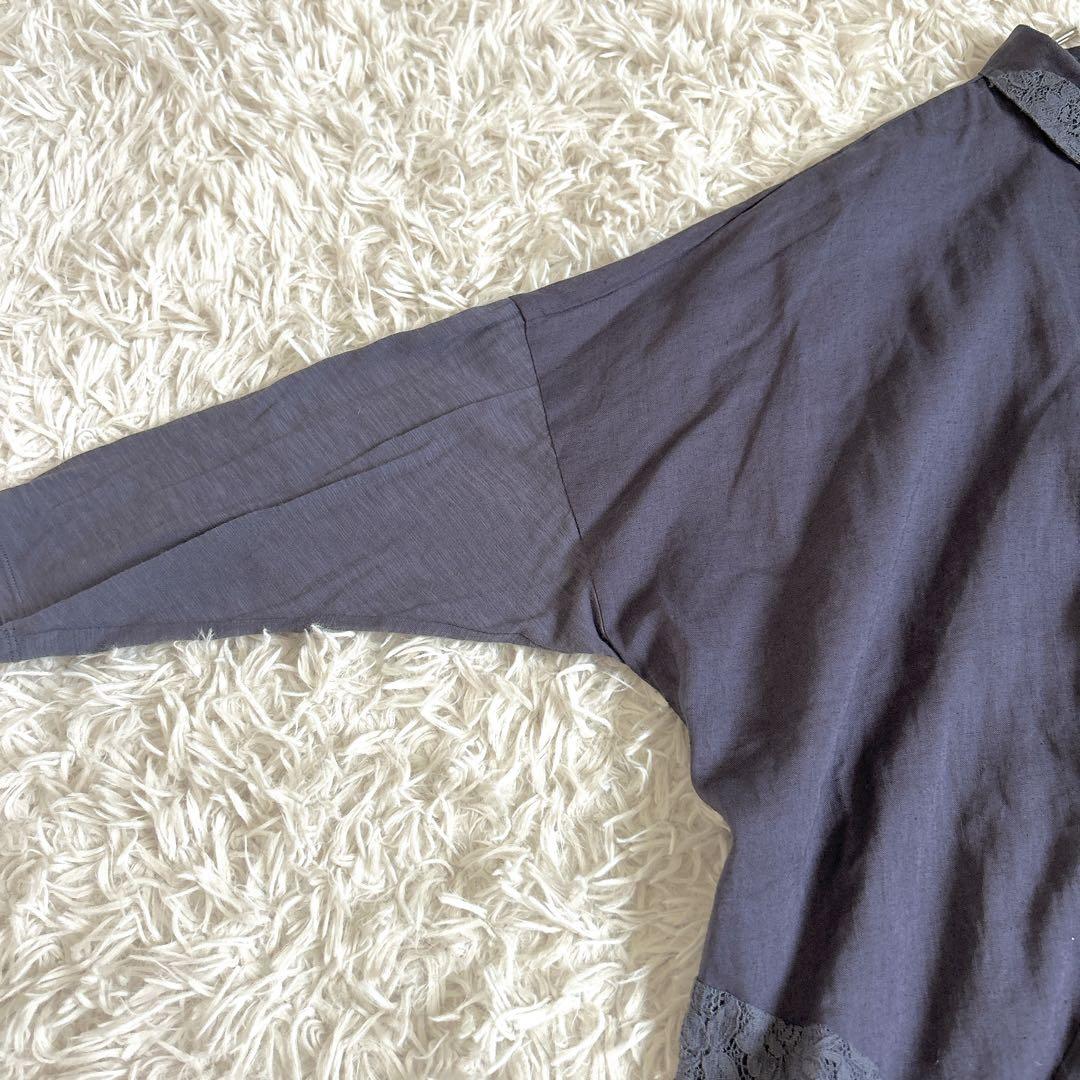 美品⁂センソユニコ⁂ロングシャツ チュニック 羽織 異素材切替