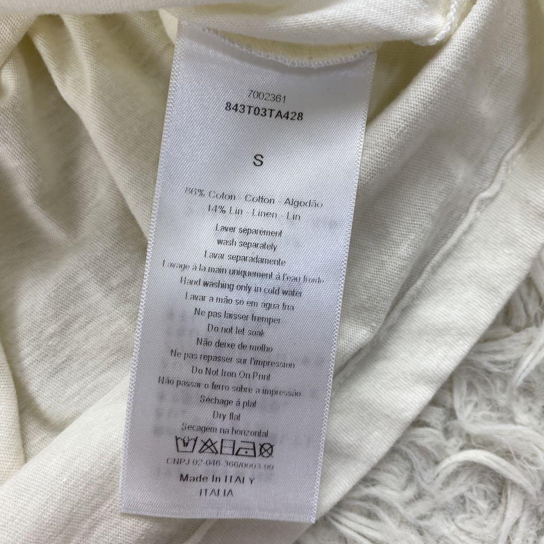現行　リネン混◎DIOR ディオール　Tシャツ　カットソー　半袖　麻　白