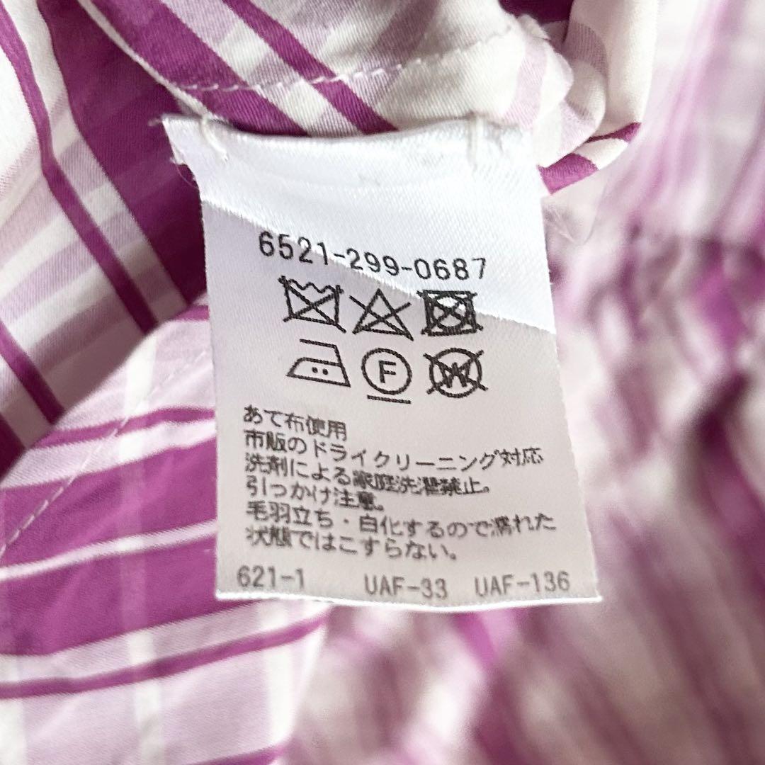 Drawer コットンシルクチェックブラウス パープル 36 - メルカリ