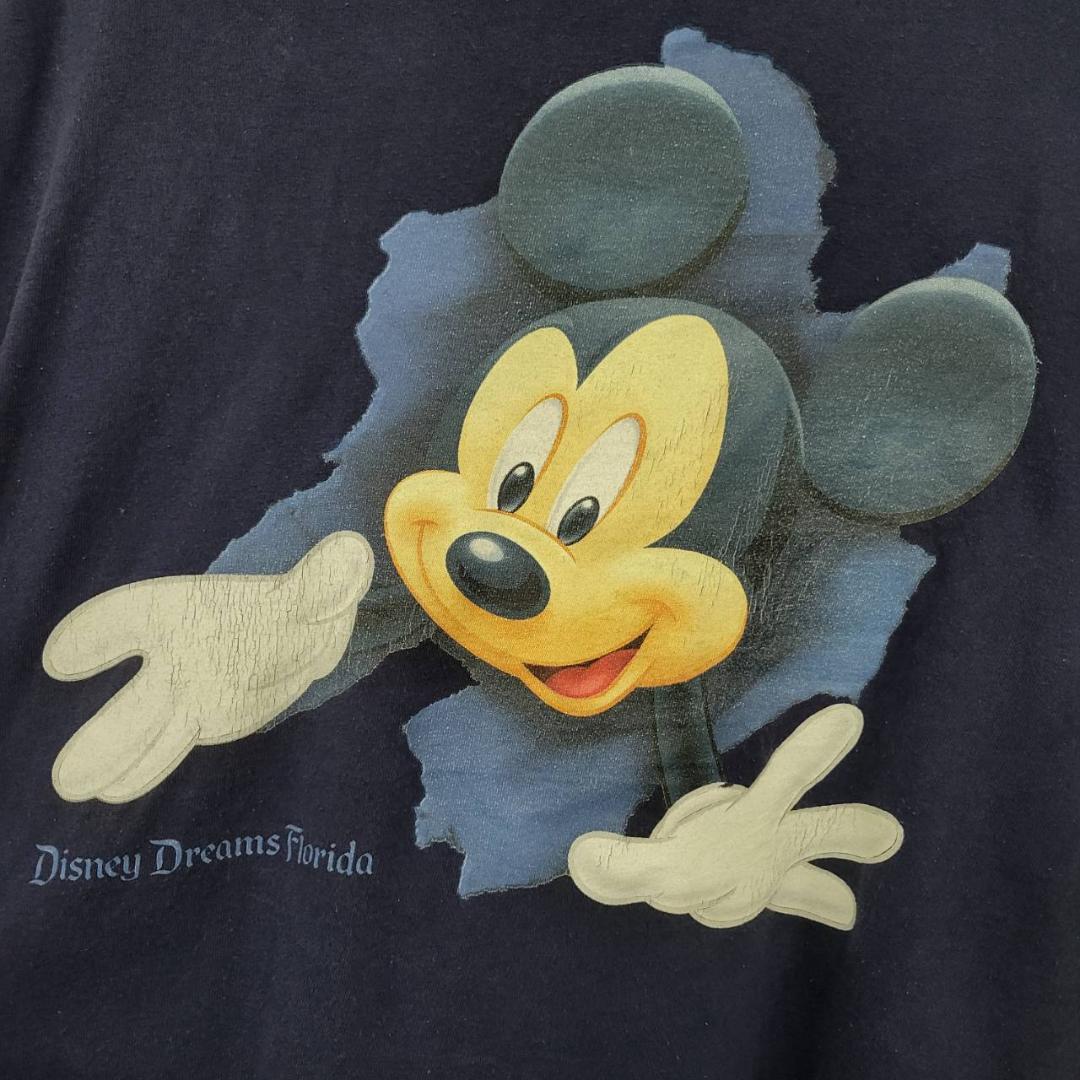 Disney Dreams Florida ミッキーマウス 両面 Tシャツ 紺